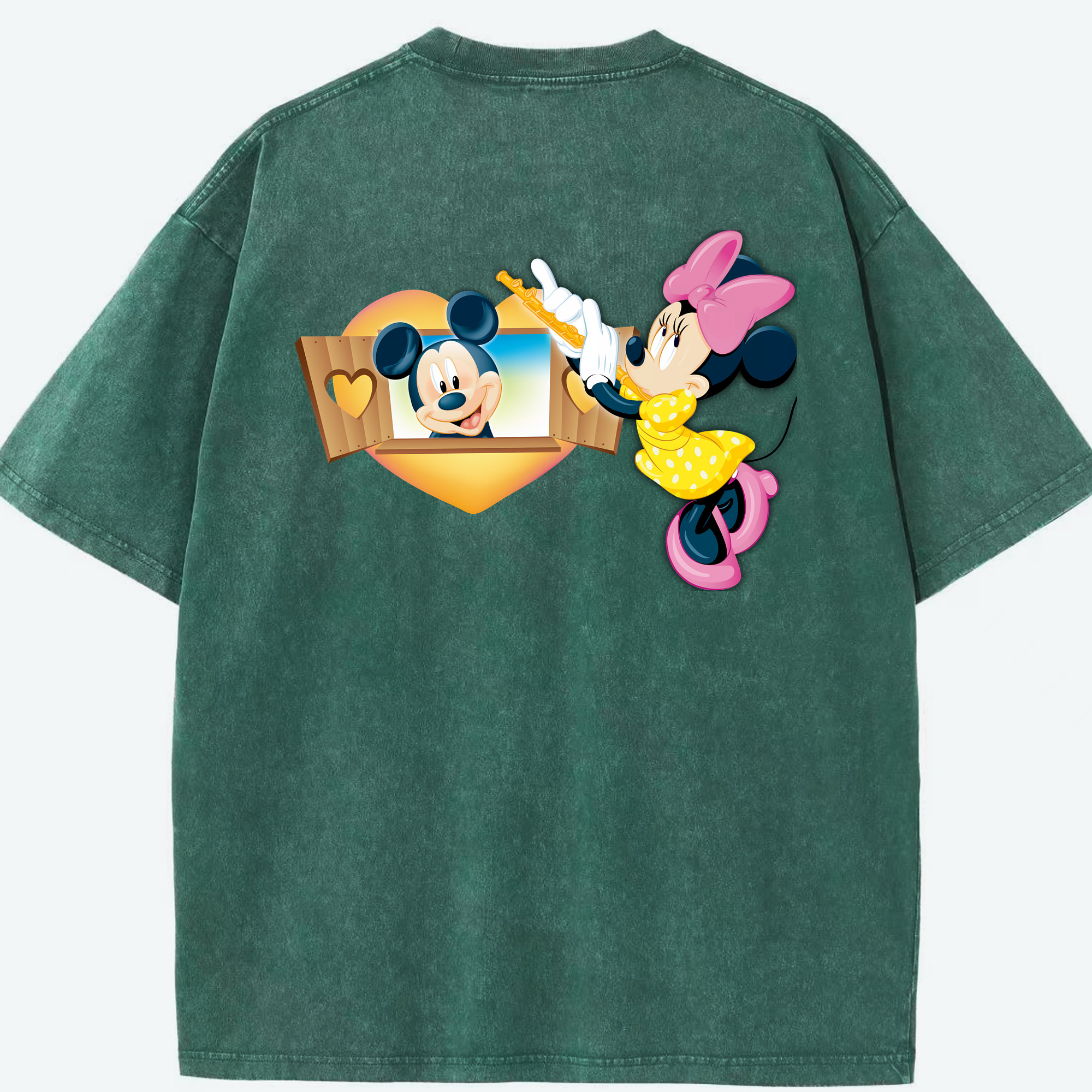（画像用） ミッキーマウス Mickey Mouse 綿100% ヴィンテージ風 半袖Tシャツ（背面プリント）